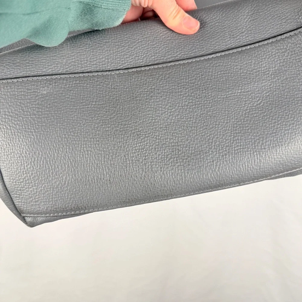 Kate Spade Paloma Pebbled Gray Tote Bag Large Scallop Edge Shoulder Bag Classic‎